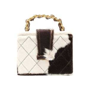 CHANEL Harako Vanity Bag with Cow Print, Brown, WS27300